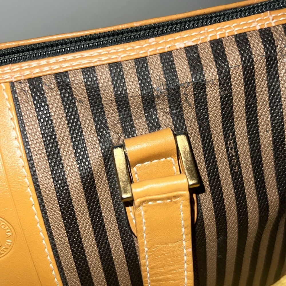 Fendi Brown and Black Striped Satchel - Picture 8 of 16